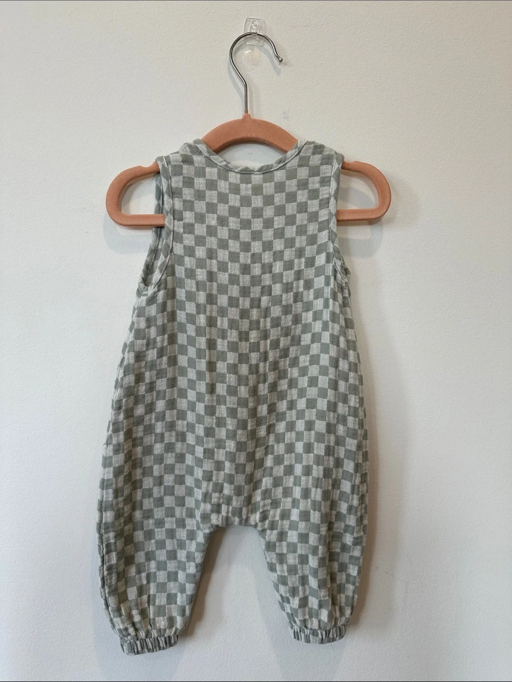 Sage check Woven jumpsuit
